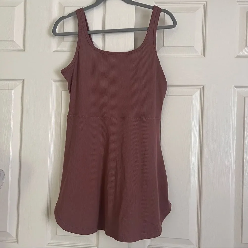 NIKE One Dri-FIT Dress with Built in Shorts in Smokey Mauve NEW Large MSRP $85